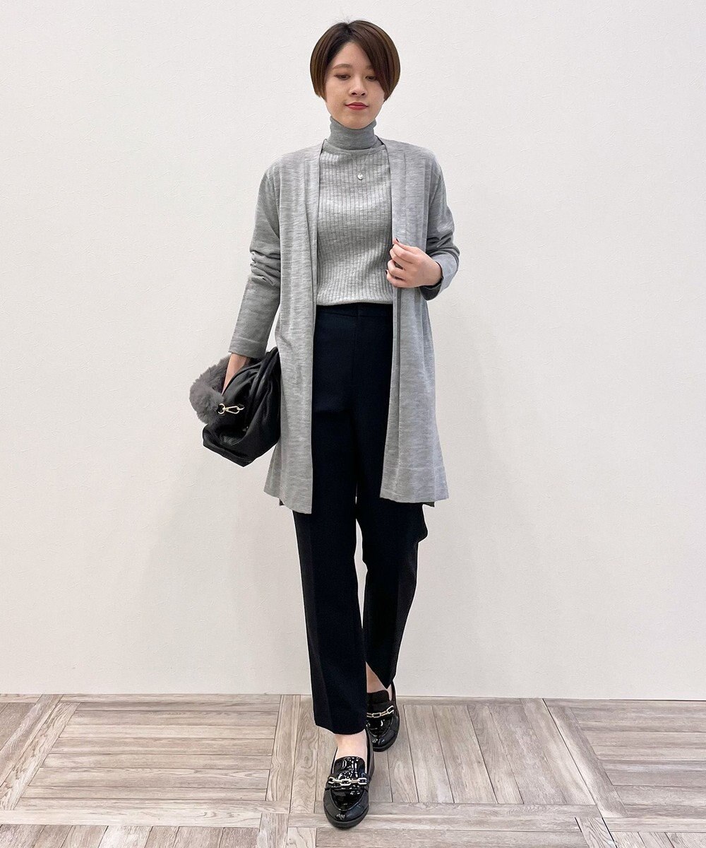 自由区 L 【洗える】カシミヤシルクブレンド タートルネックニット (検索番号:JJ47) 