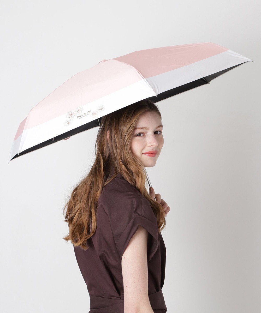 MOONBAT 【WEB限定/一級遮光99.99%】晴雨兼用折りたたみ日傘 ポール&ジョー(PAUL & JOE ACCESSOIRES)クリザンテーム/バイカラー 雨の日OK 遮熱 簡単開閉 UV 晴雨兼用 