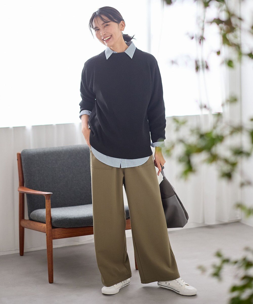 ANY 【2WAYストレッチ/ウエストゴム/裏起毛】シークレットウォームベイカーパンツ 