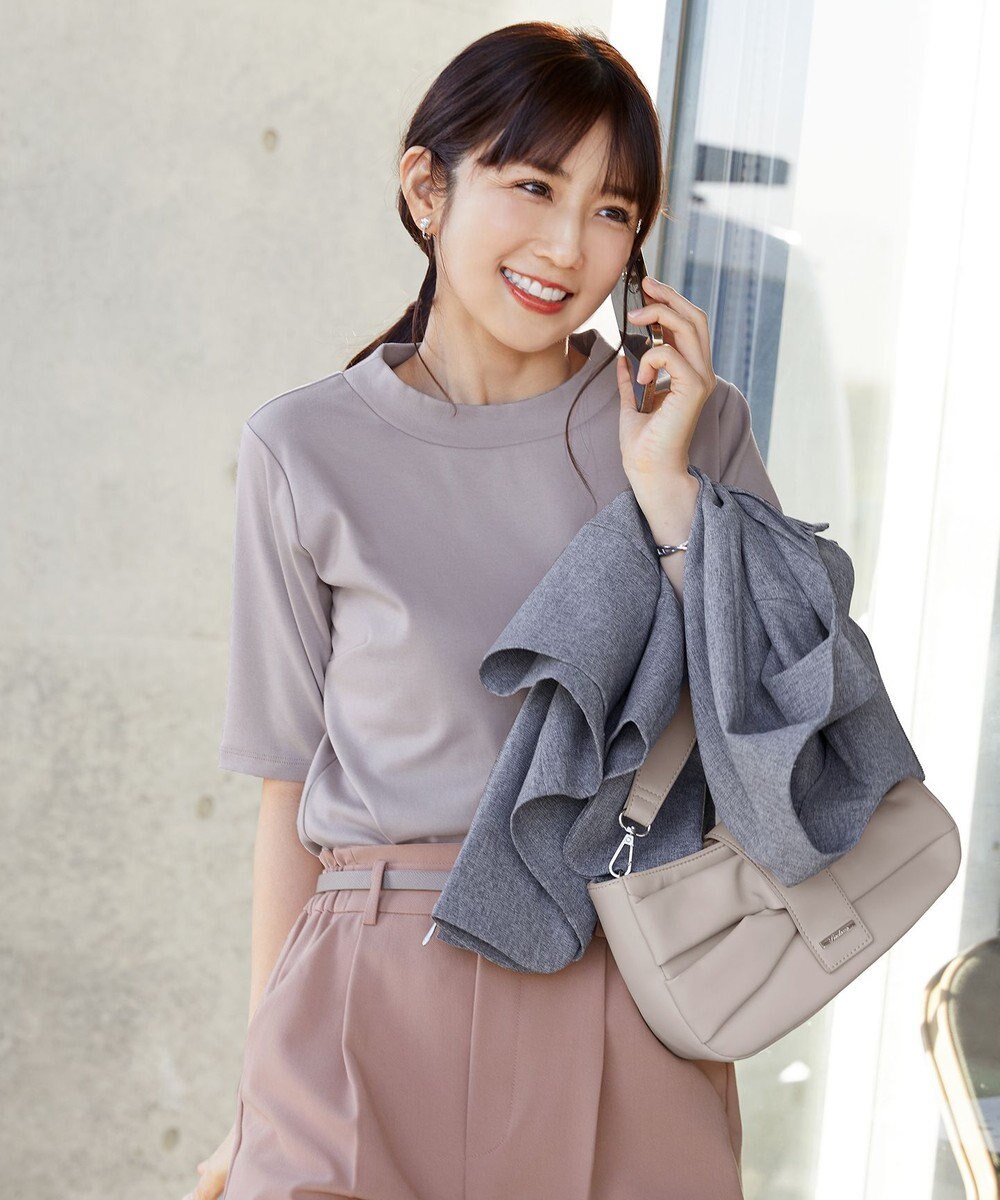 Tiaclasse 【小倉優子さん着用】【洗える】ピンタックノーカラージャケット 