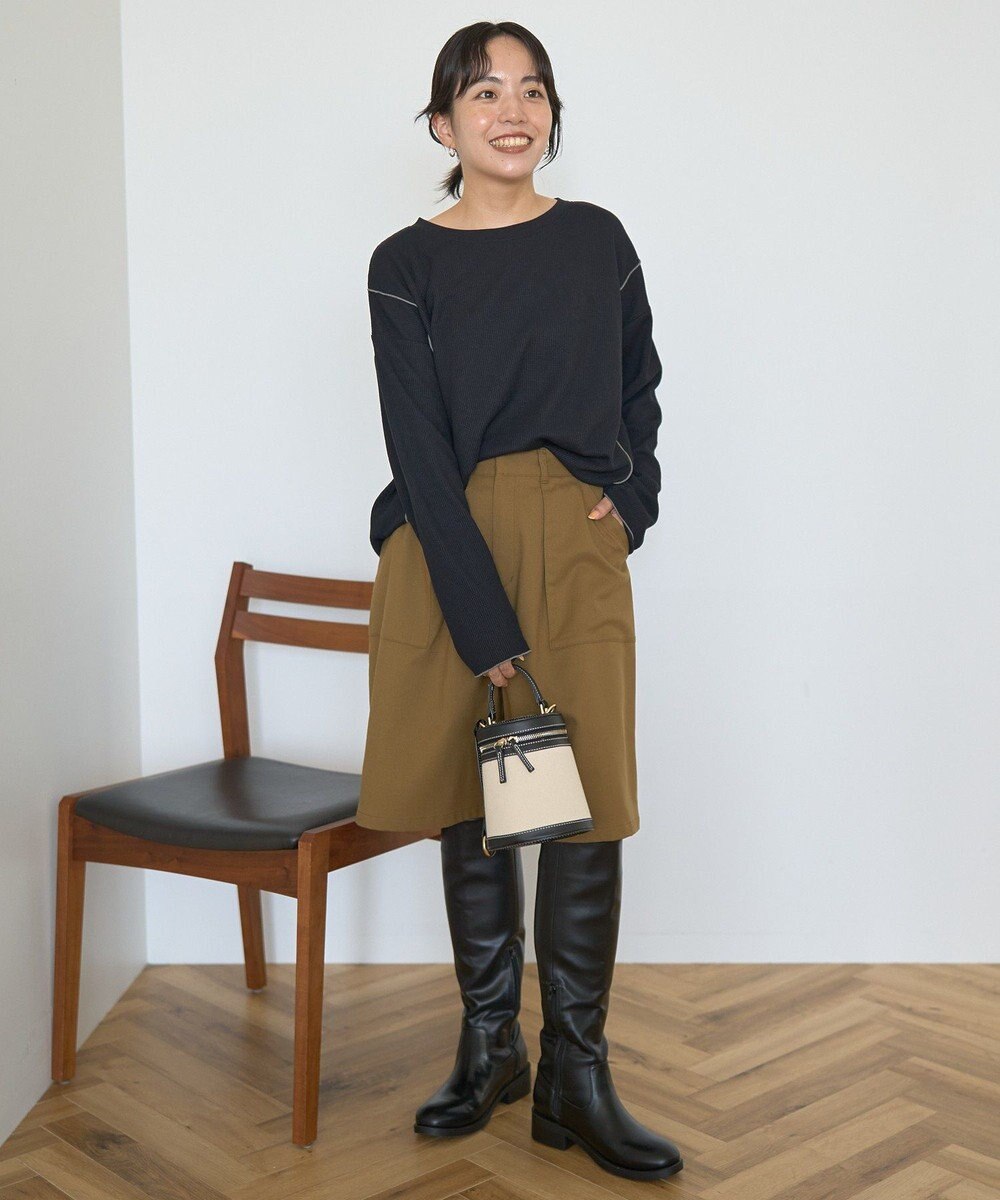 AMERICAN HOLIC ワッフル配色メロープルオーバー 