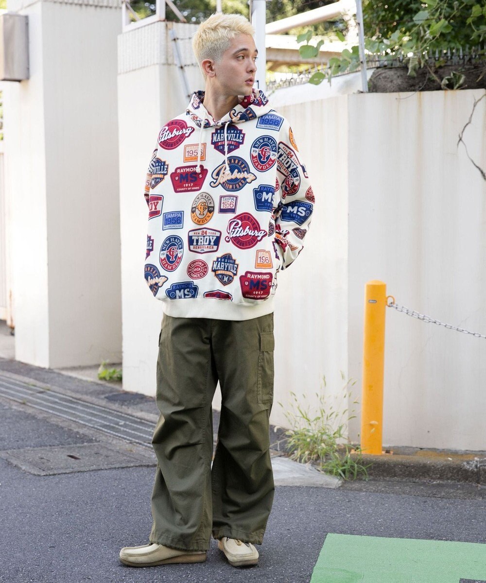 WEGO 総柄BIGプルパーカー 