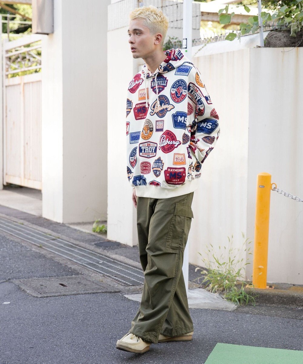 WEGO 総柄BIGプルパーカー 