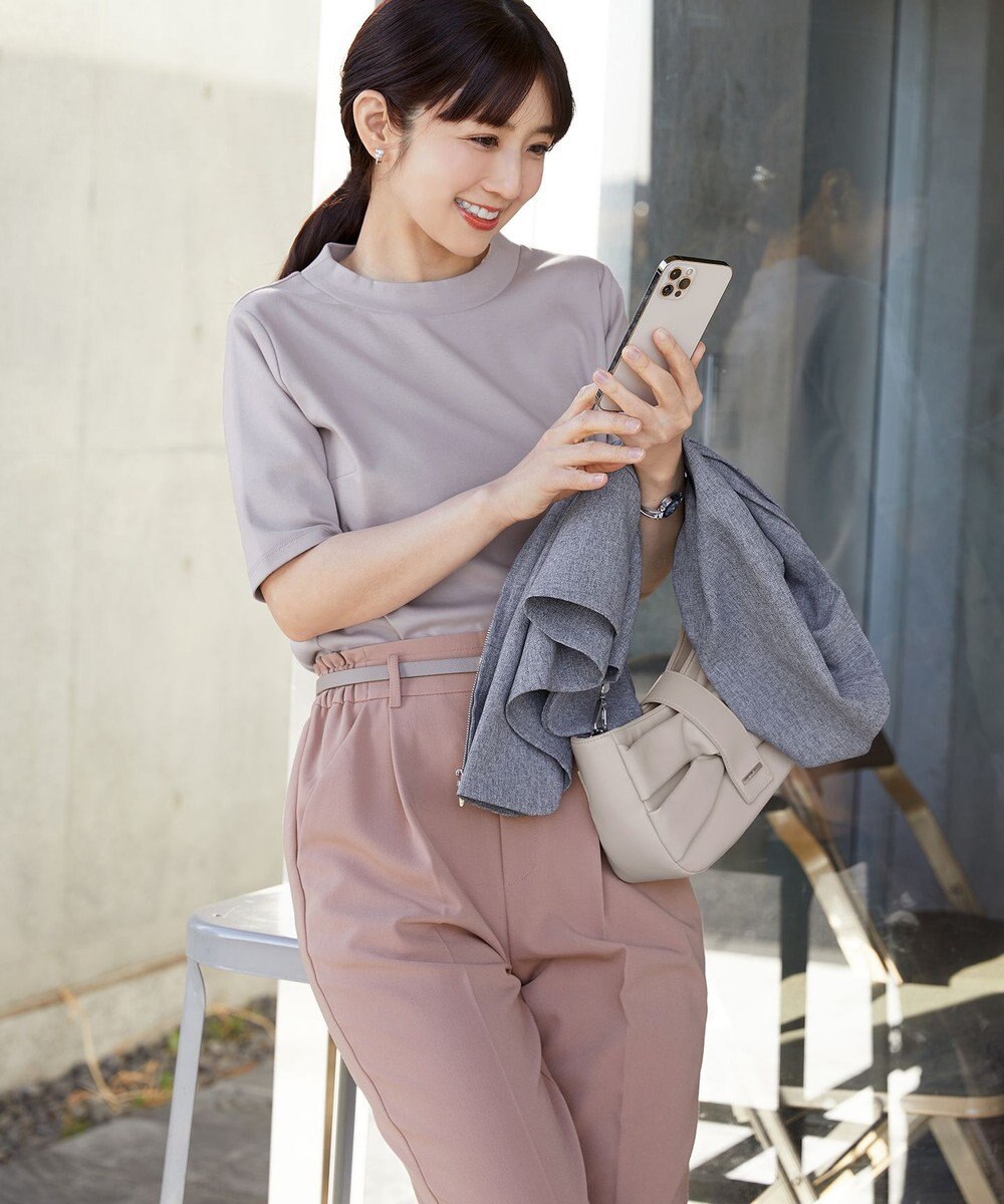 Tiaclasse 【小倉優子さん着用】【洗える】ピンタックノーカラージャケット 