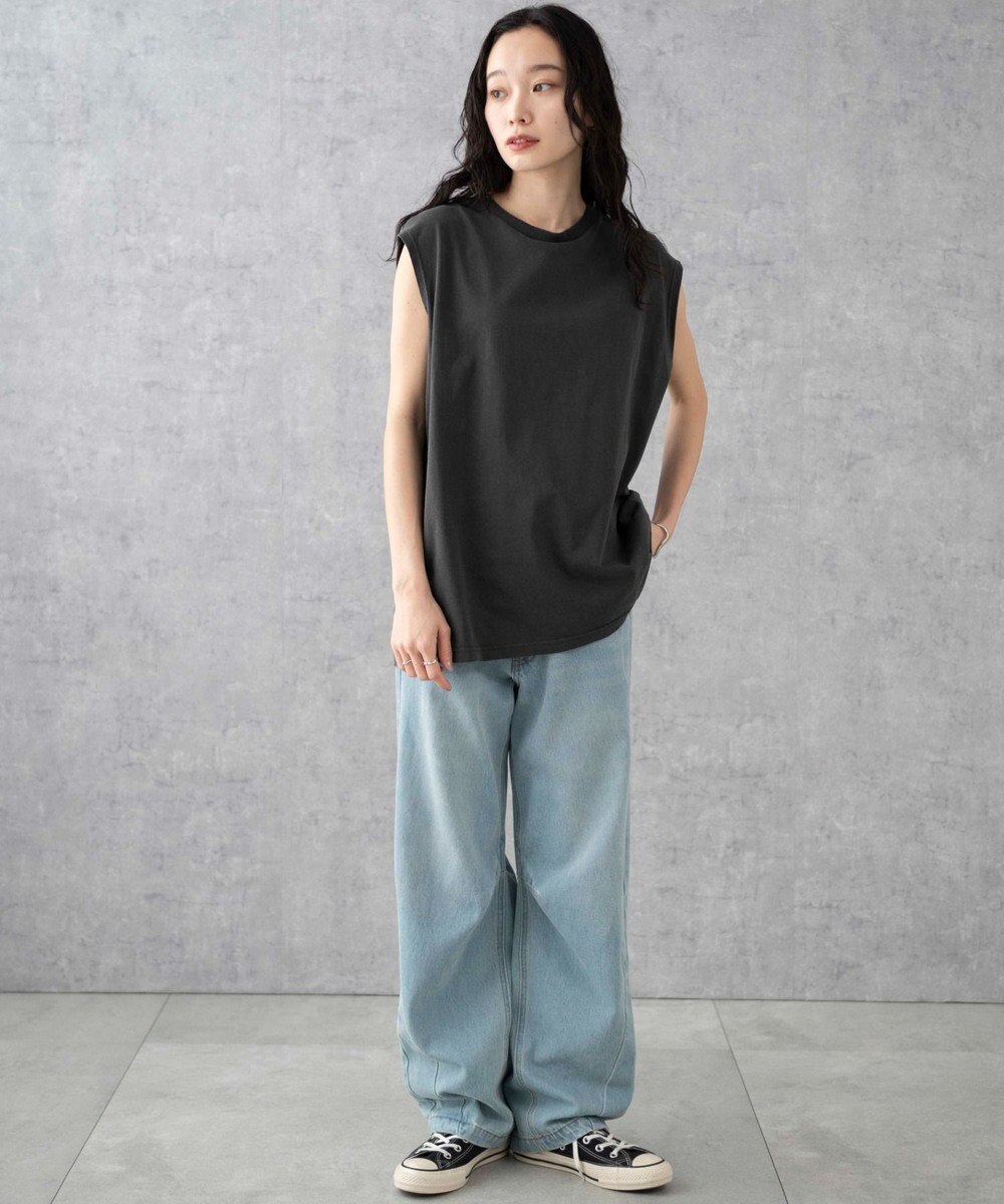 WEGO 【5色3サイズ展開/ユニセックス着用ITEM/洗える/綿100%】スリーブレスコットンT 