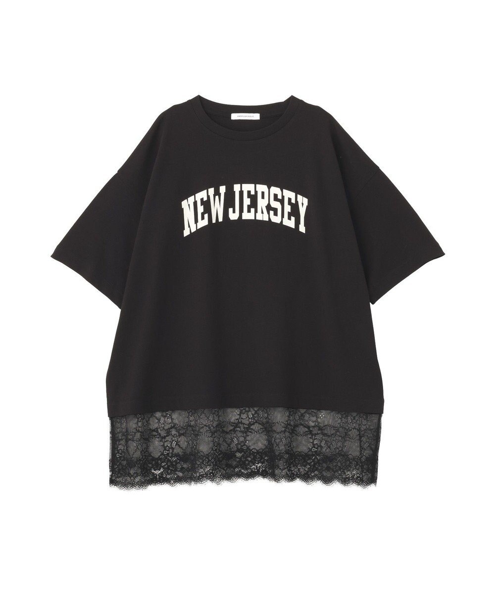 AMERICAN HOLIC カレッジロゴレースドッキングＴシャツ 