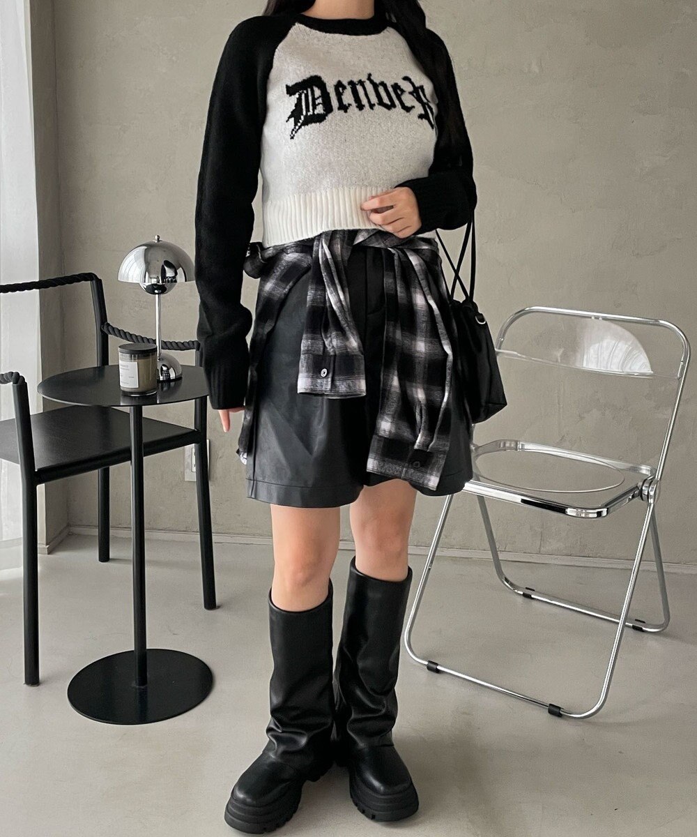 WEGO フラッフィーグラフィックちびニット 