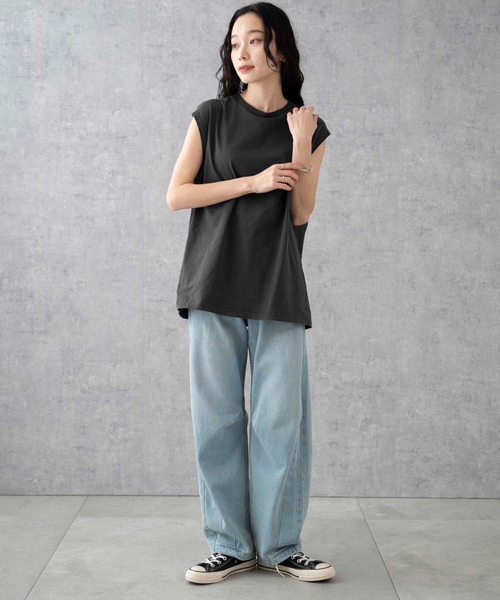 WEGO 【5色3サイズ展開/ユニセックス着用ITEM/洗える/綿100%】スリーブレスコットンT 