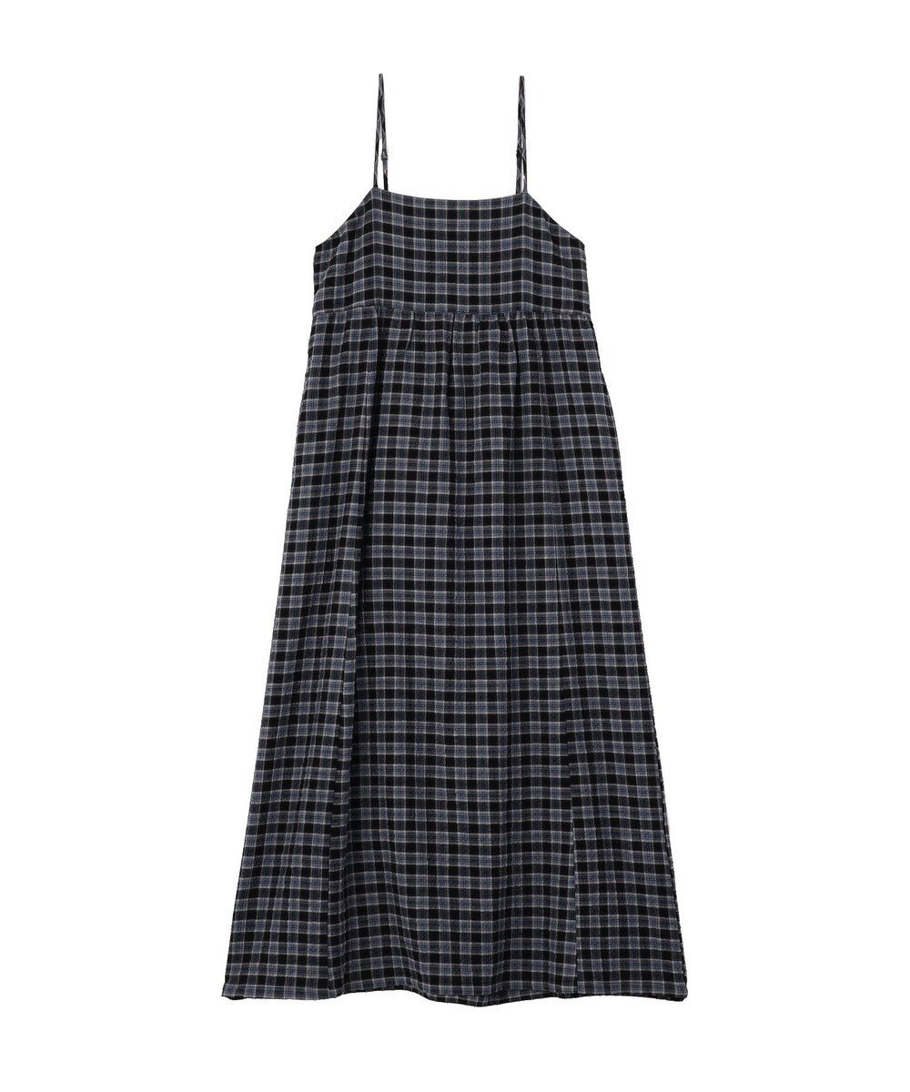 earth music&ecology シャーリングラメチェックキャミワンピース 