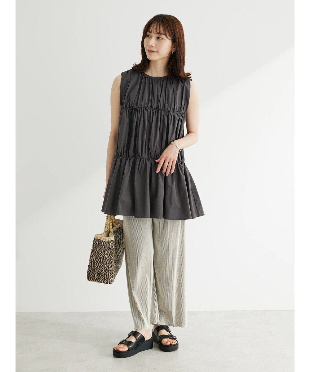 Green Parks プリーツ風カットパンツ 