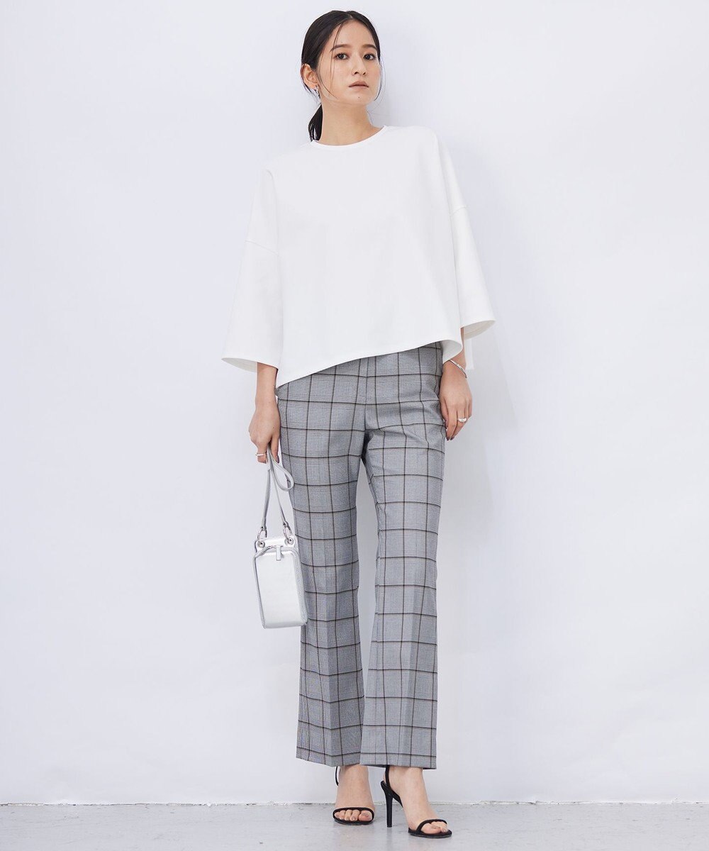 ICB T/Rグレンチェック　セミフレアパンツ 