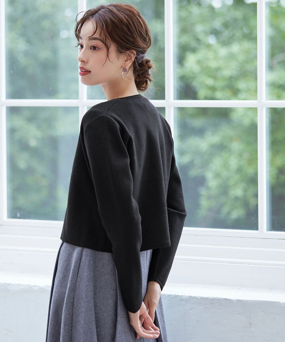 Tiaclasse L 【新色追加・洗える】ストレートショートニットボレロ 