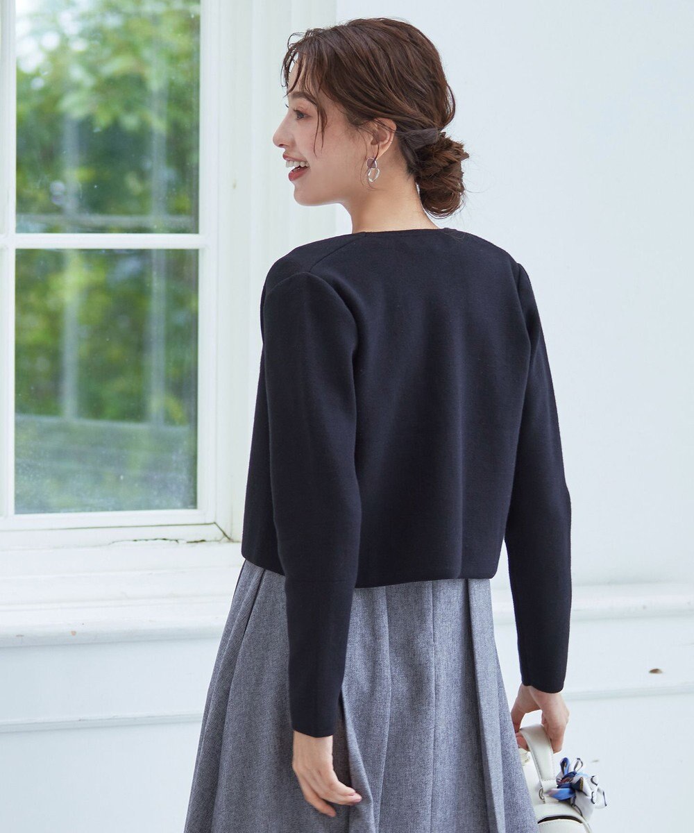 Tiaclasse L 【新色追加・洗える】ストレートショートニットボレロ 