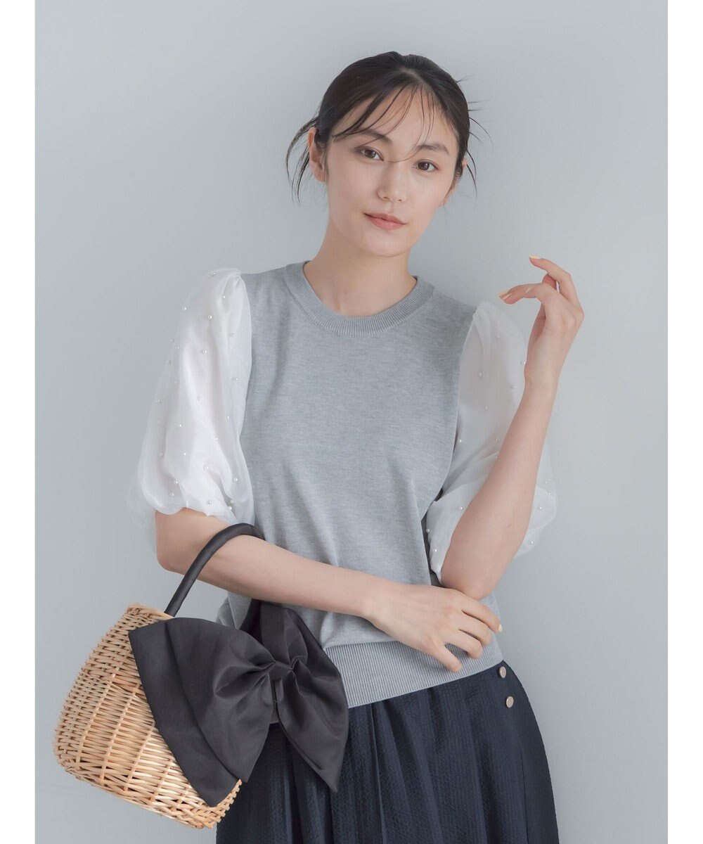 Te chichi パールスリーブニット 