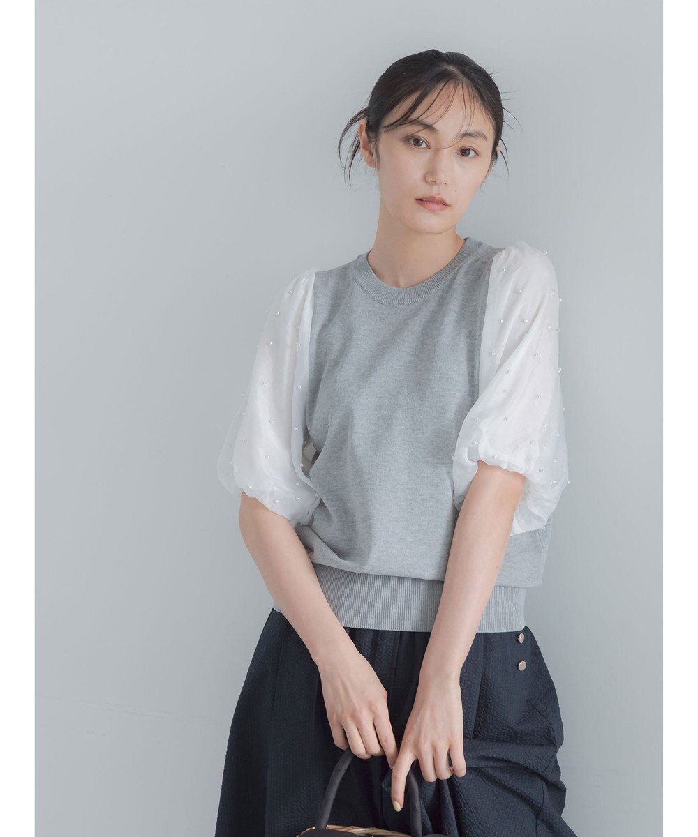 Te chichi パールスリーブニット 