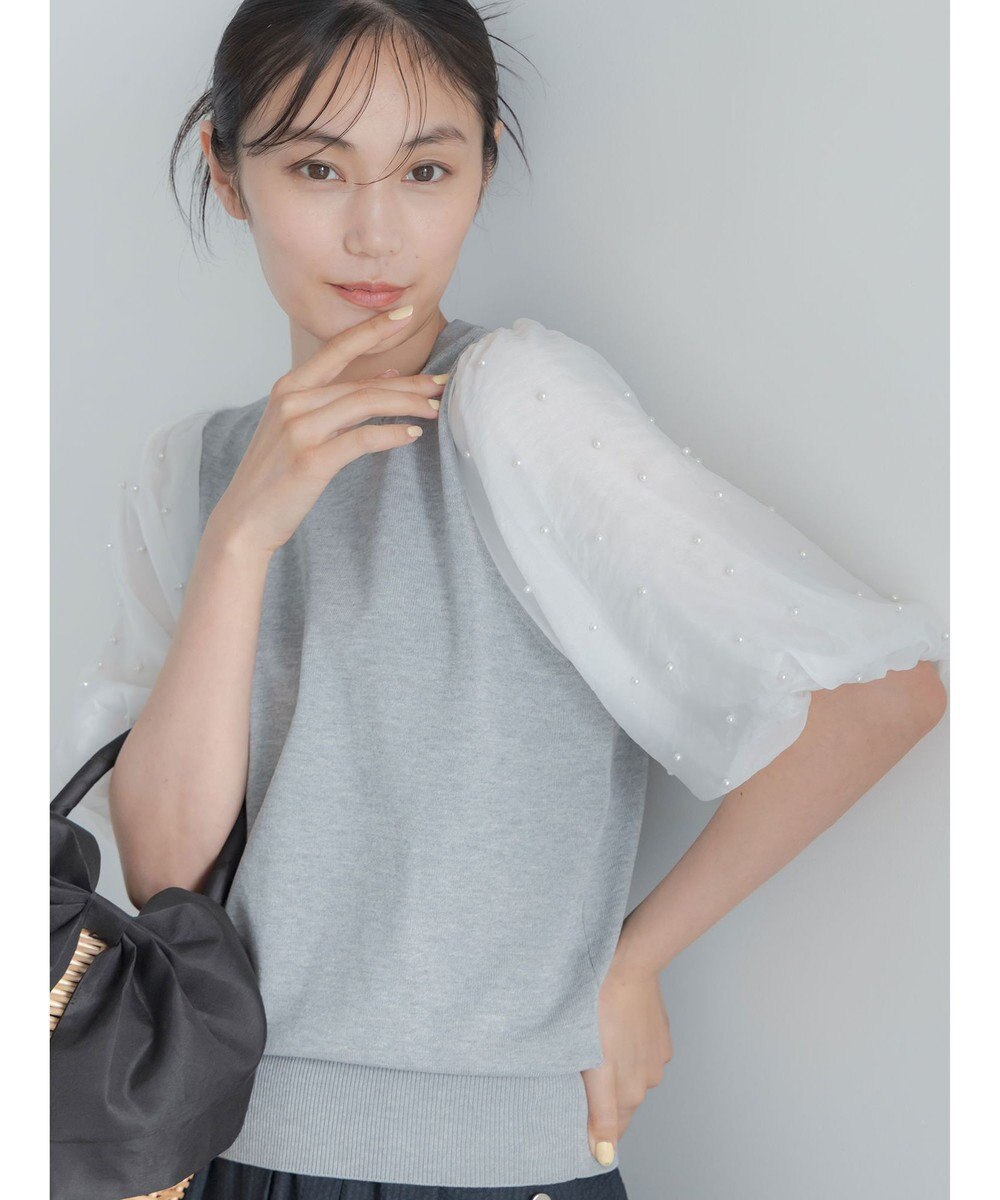 Te chichi パールスリーブニット 