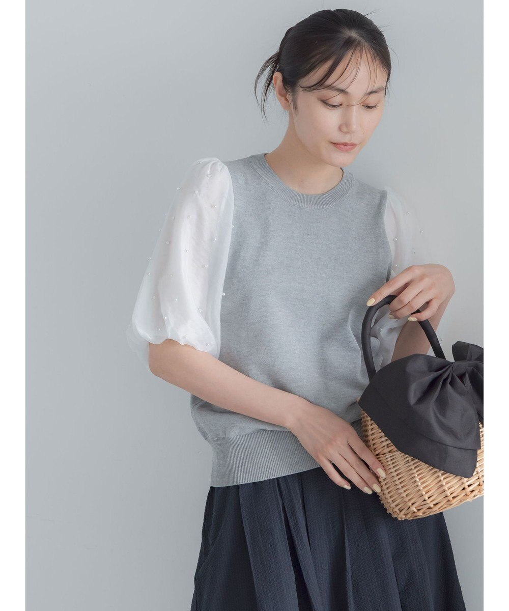 Te chichi パールスリーブニット 