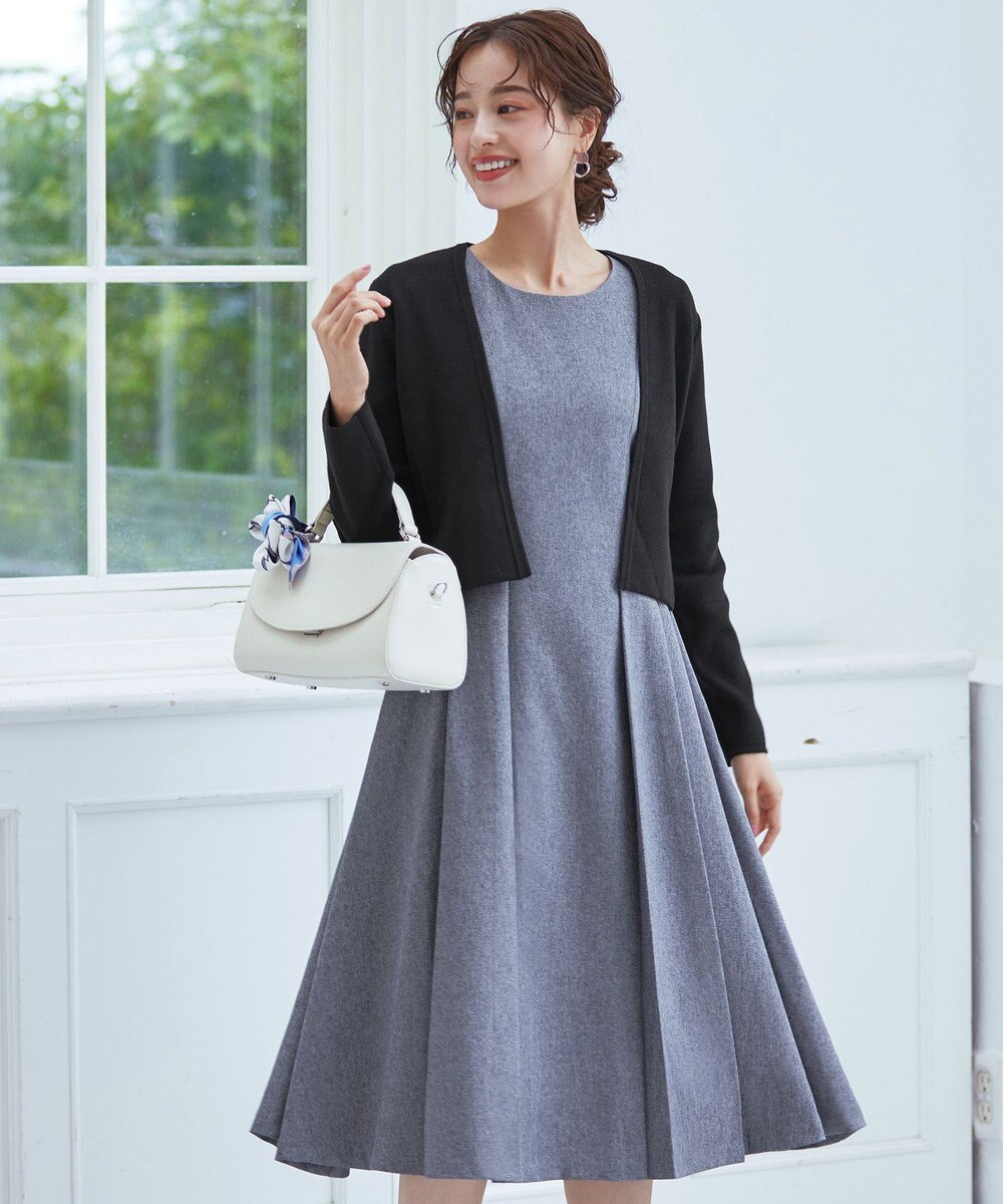 Tiaclasse L 【新色追加・洗える】ストレートショートニットボレロ 