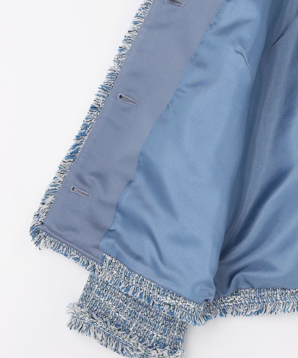 自由区 ファンシーノットツイードノーカラー ジャケット 