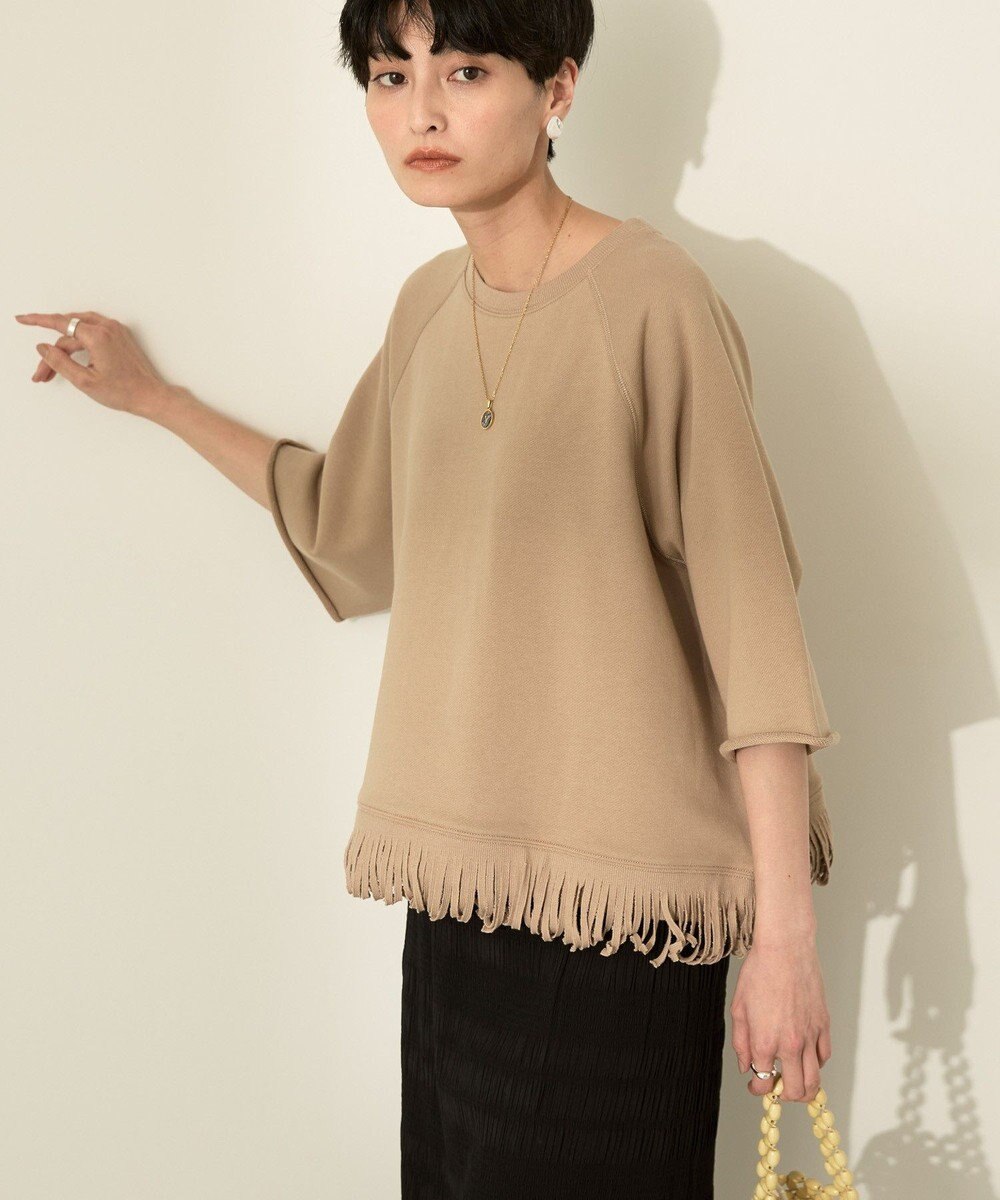 AMERICAN HOLIC フリンジ5分袖ラグランスウェット 