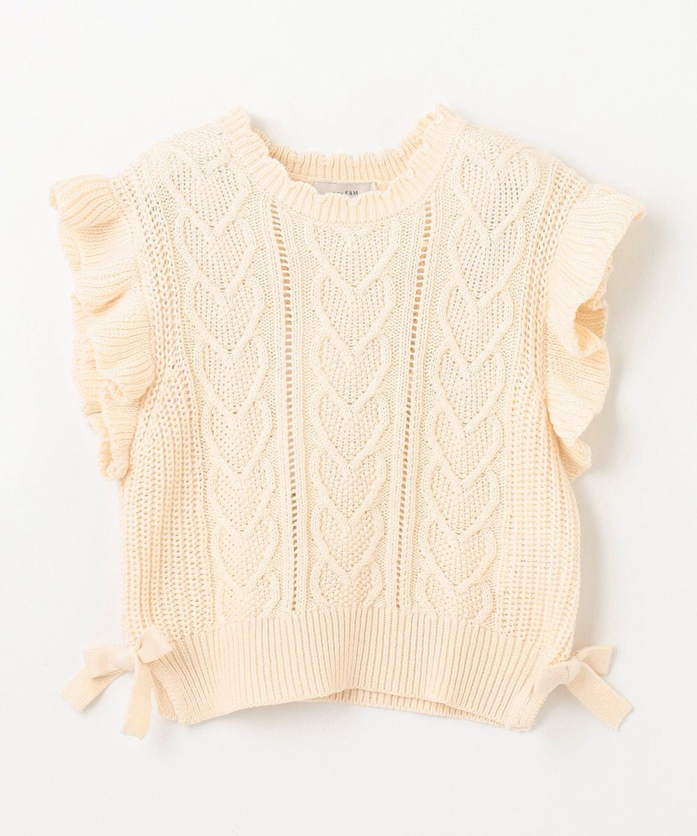 ANY KIDS ハート ケーブル ニット ベスト 