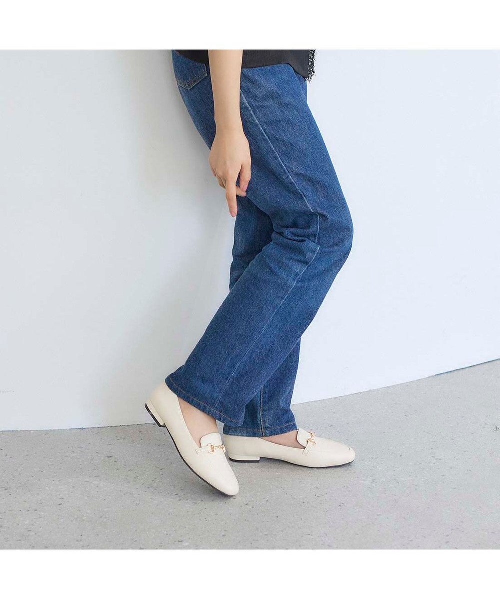 MODE ET JACOMO <noyau>スクエアトゥビット付きヒールローファー 