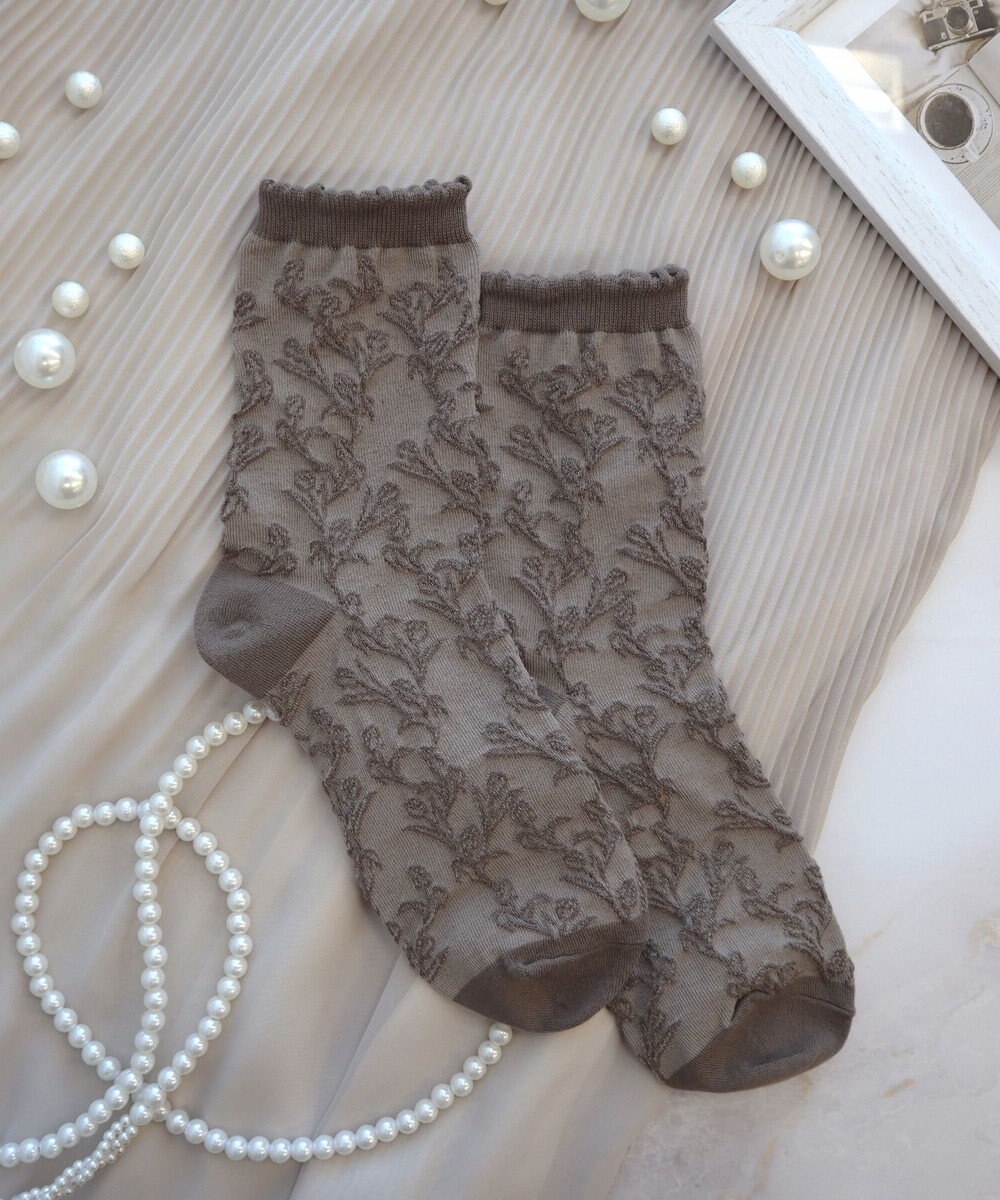 Tiaclasse ジャガードフリルソックス 