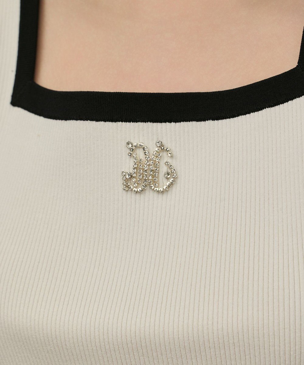 GRACE CONTINENTAL バイカラーリブニットノースリーブ 