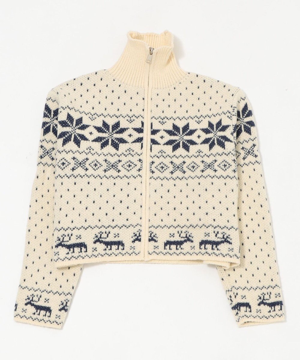 WEGO ユキガラダブルジップカーデ 