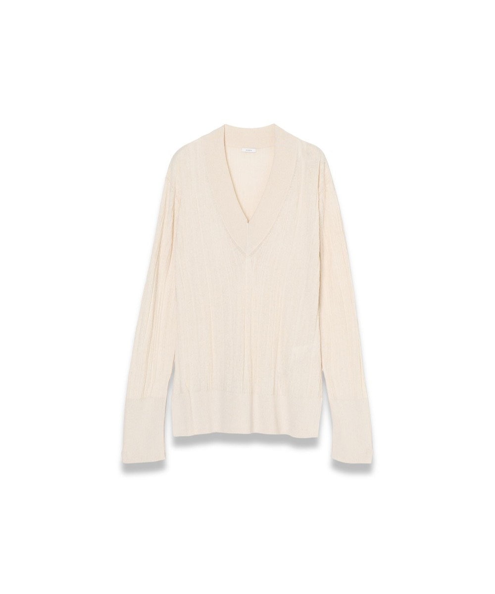 JOSEPH クリンクルリブ　Vネックニット 