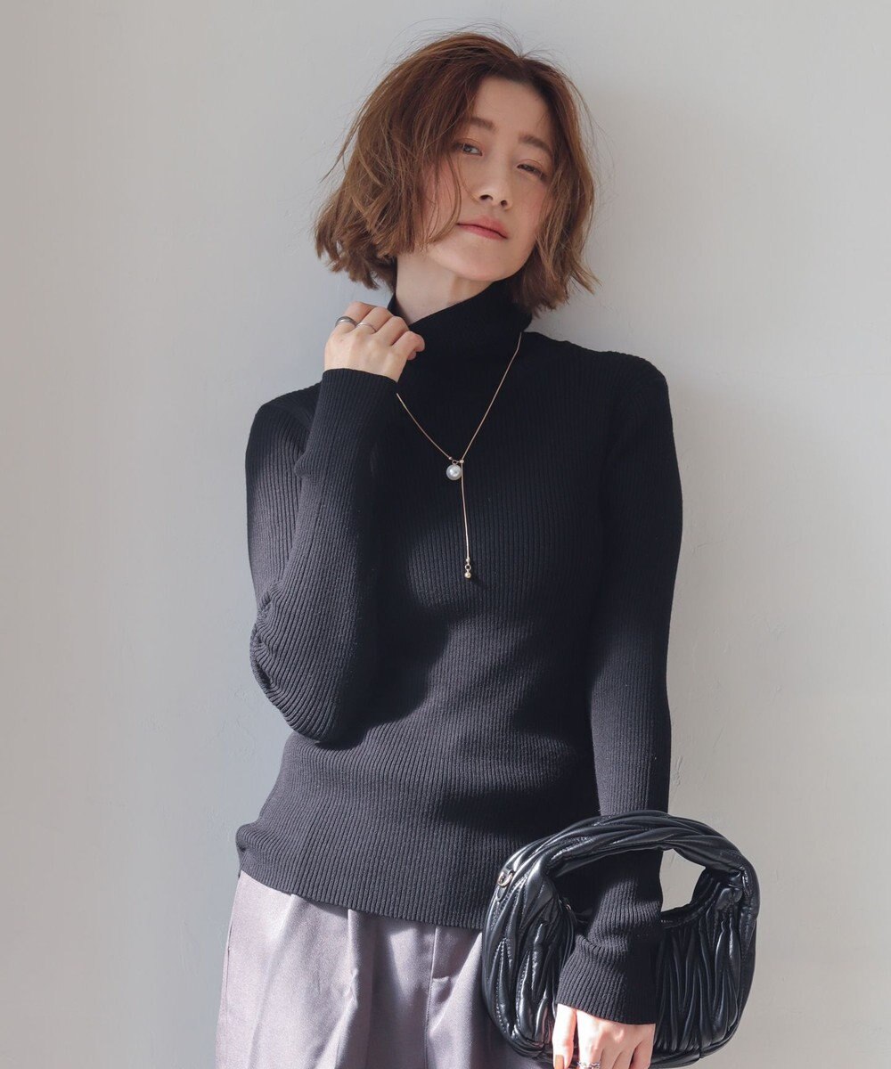WEGO 【2025年秋冬新作】リブタートルニット 