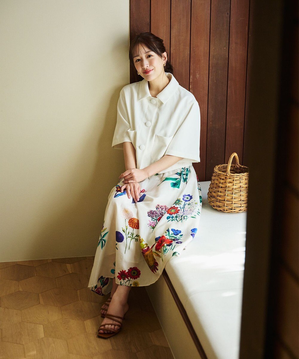 #Newans 【シワになりにくい】〈花乃まりあさんコラボ〉クロップドシャツジャケット 