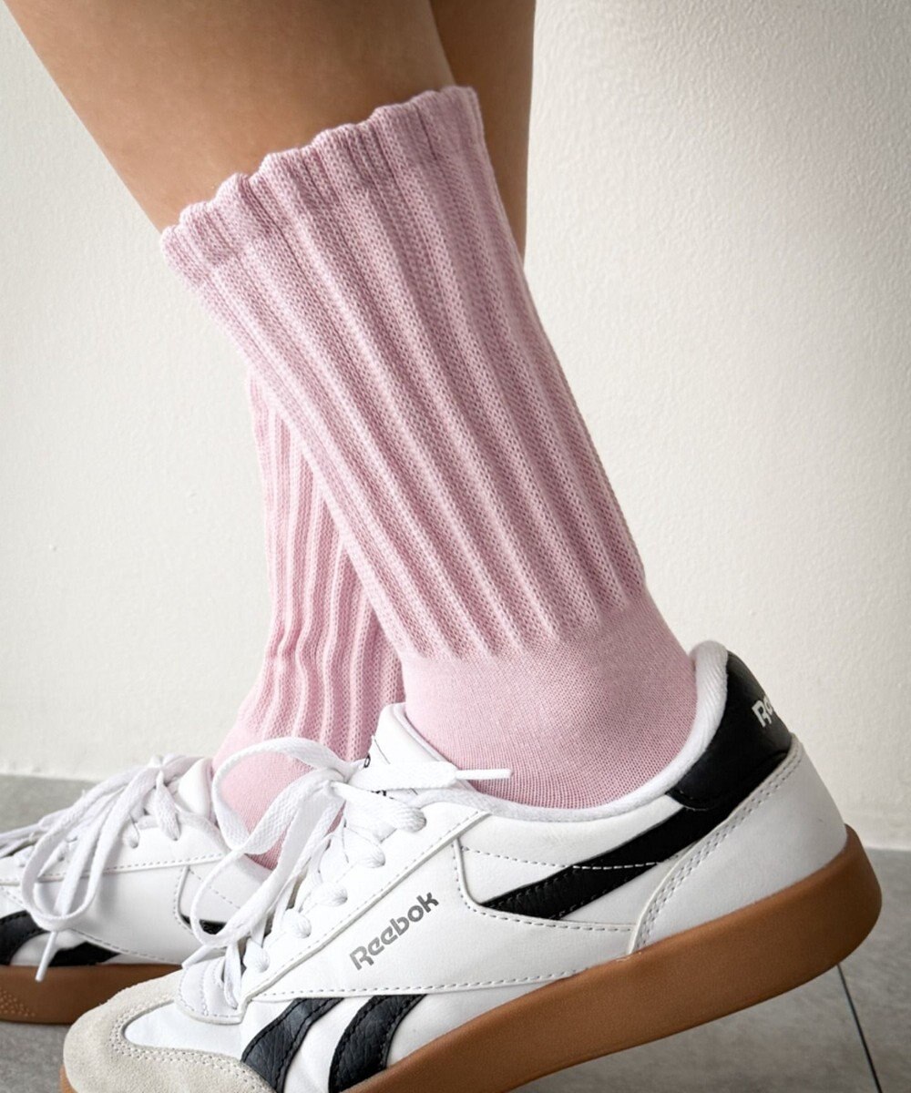 WEGO サポート付きボリューム無地リブソックス 