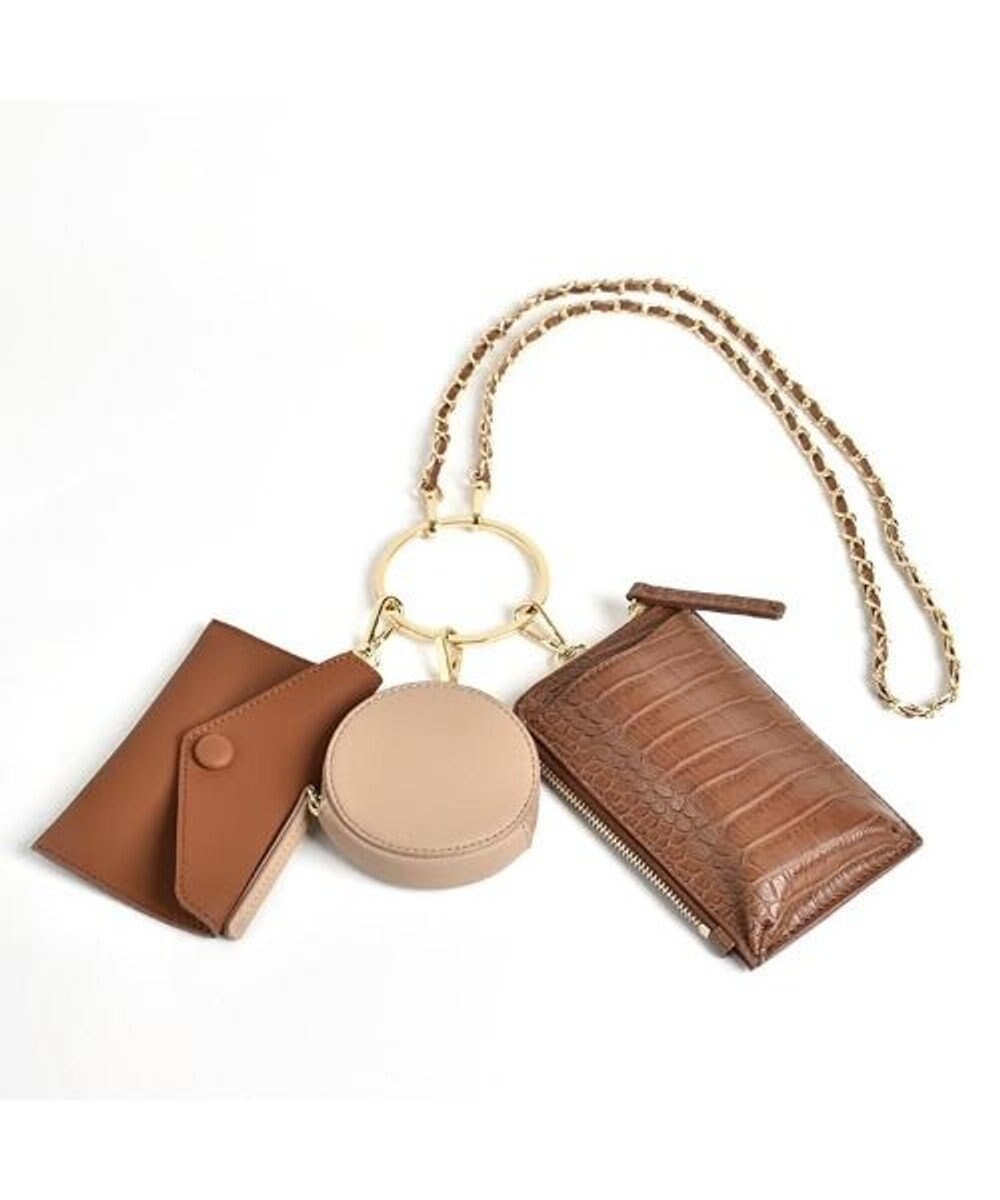 LA BAGAGERIE 【MONICA】カードケースポーチ3連マルチチェーンショルダーバッグ 