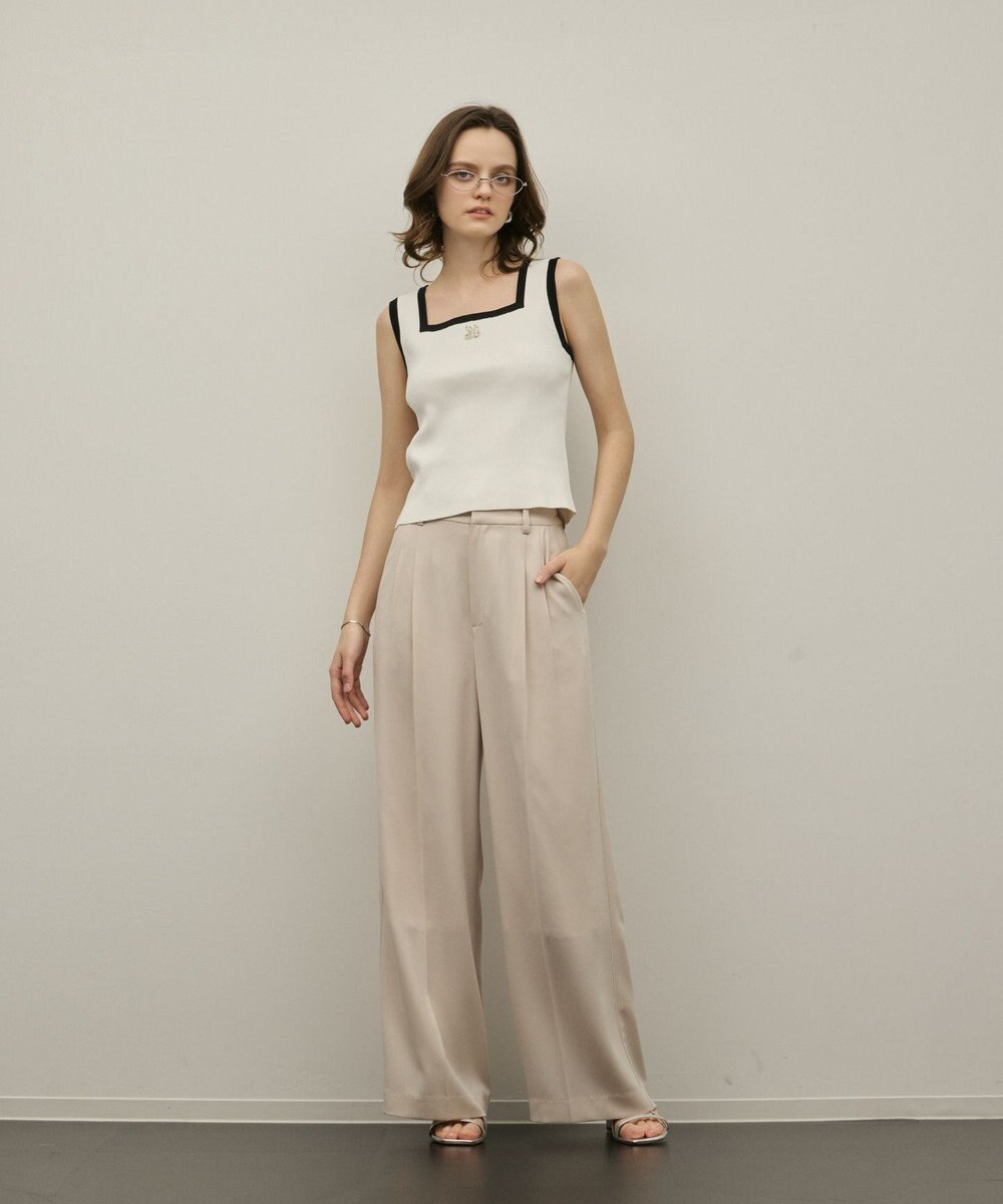 GRACE CONTINENTAL バイカラーリブニットノースリーブ 