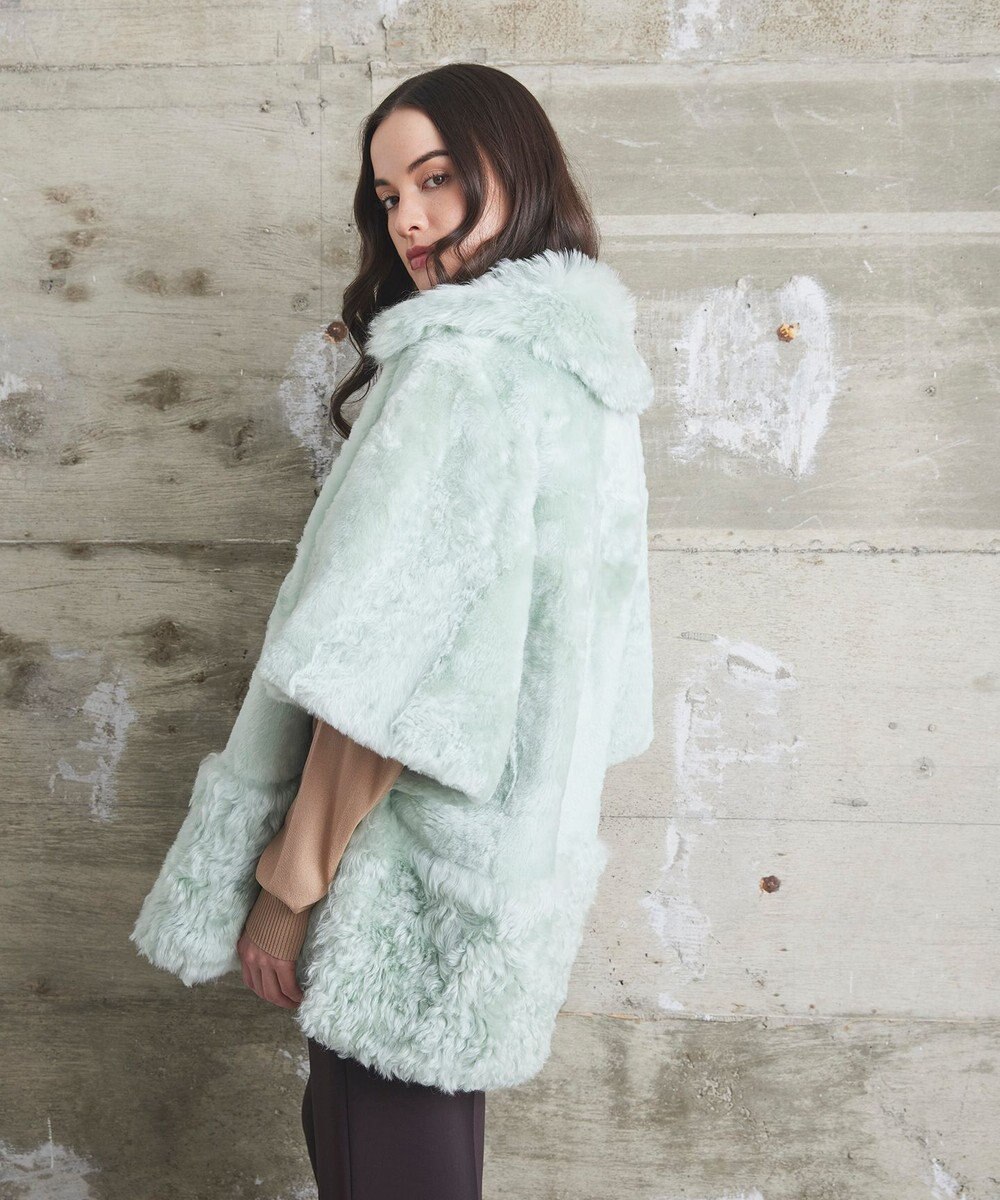 GRACE CONTINENTAL ムートンポンチョコート 