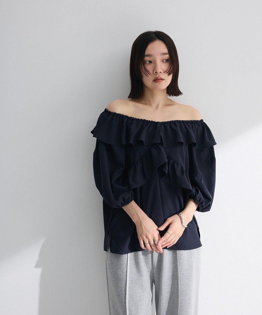 Green Parks ２ｗａｙ　フリルショートスリーブブラウス 