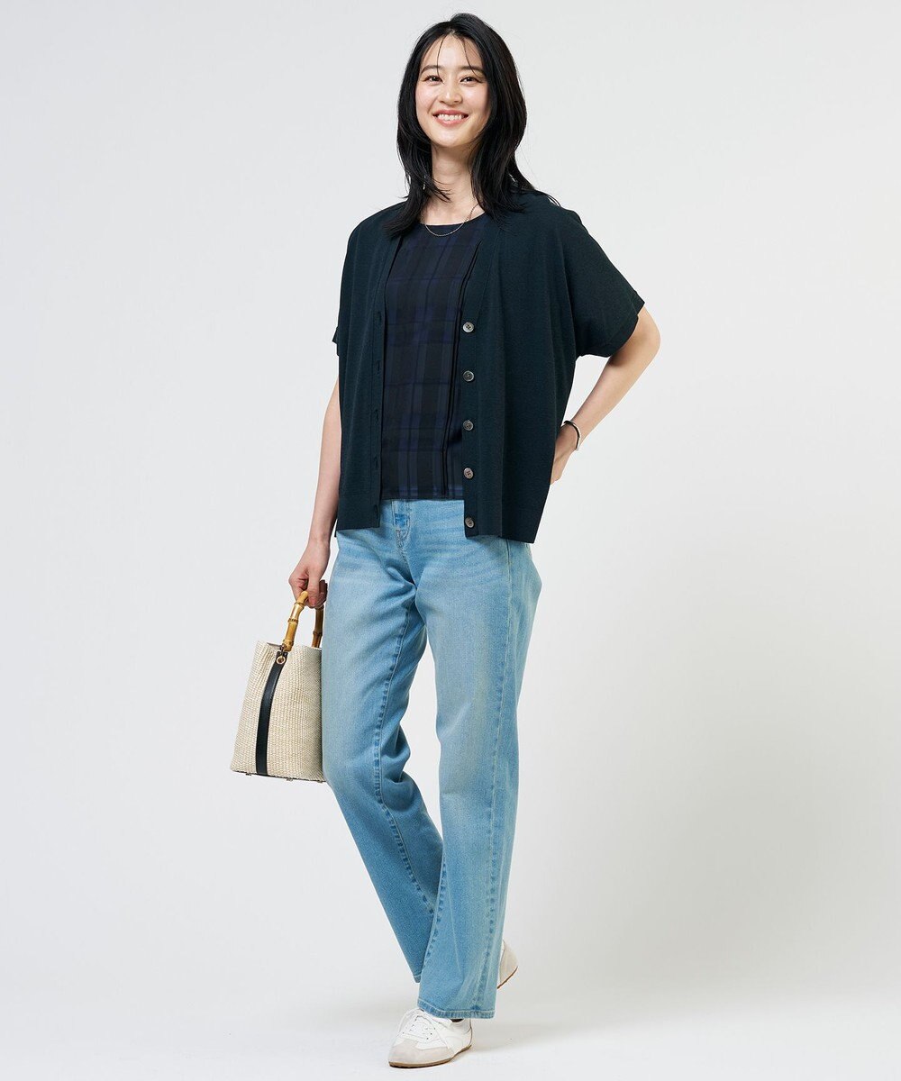 J.PRESS LADIES COOL VIS/CO Vネック カーディガン 