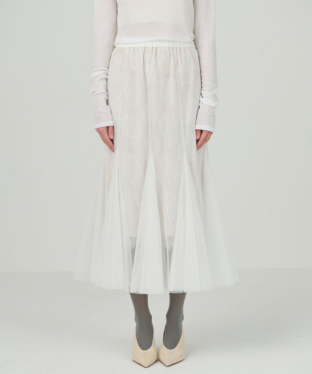 GRACE CONTINENTAL レースレイヤードチュールスカート 