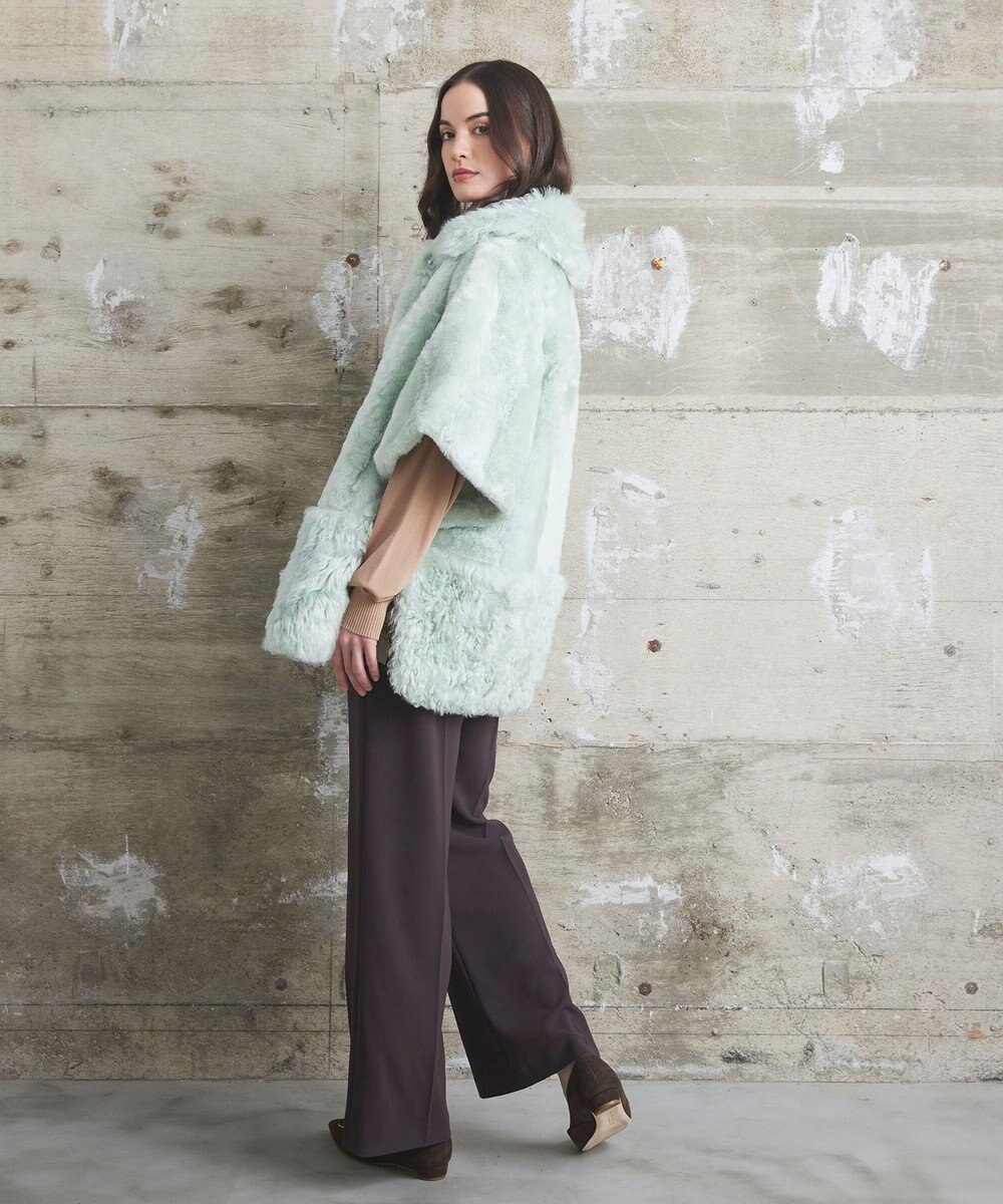 GRACE CONTINENTAL ムートンポンチョコート 