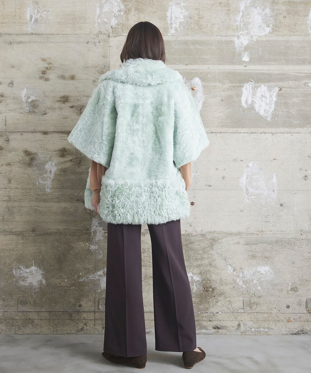 GRACE CONTINENTAL ムートンポンチョコート 