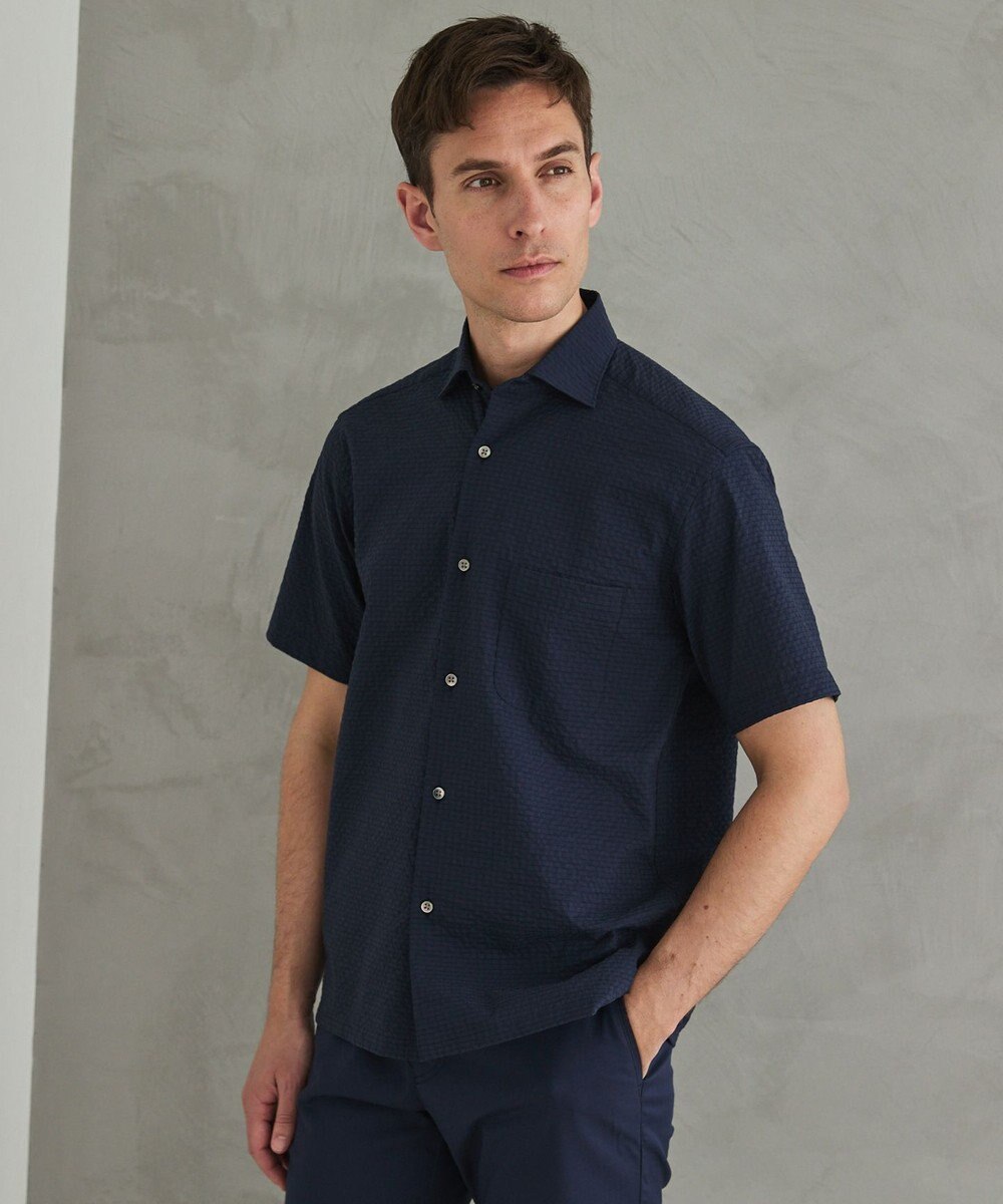 GOTAIRIKU リラックスシルエット【高通気性/吸水速乾】ドッツエアー クールマックスサッカーシャツ 