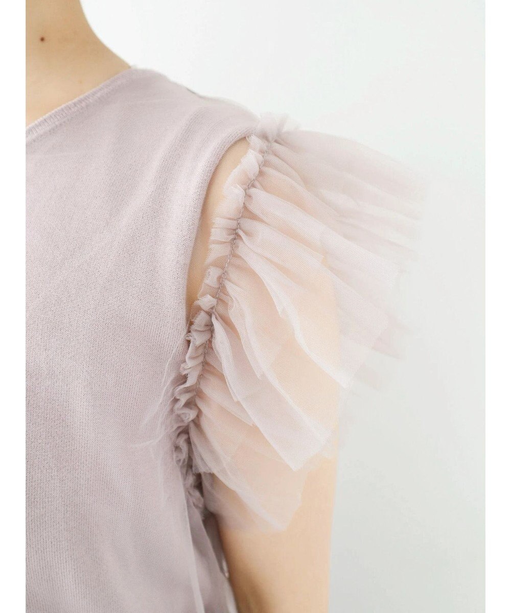 Green Parks ・swing by チュールレイヤーノースリーブニット 