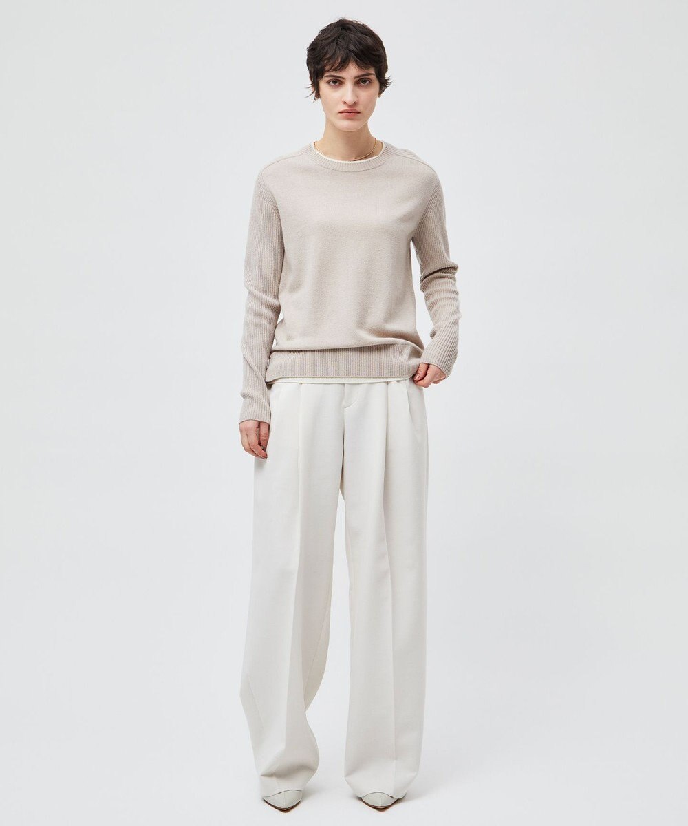 BEIGE， LAC / 2WAYストレッチワイドタックパンツ 