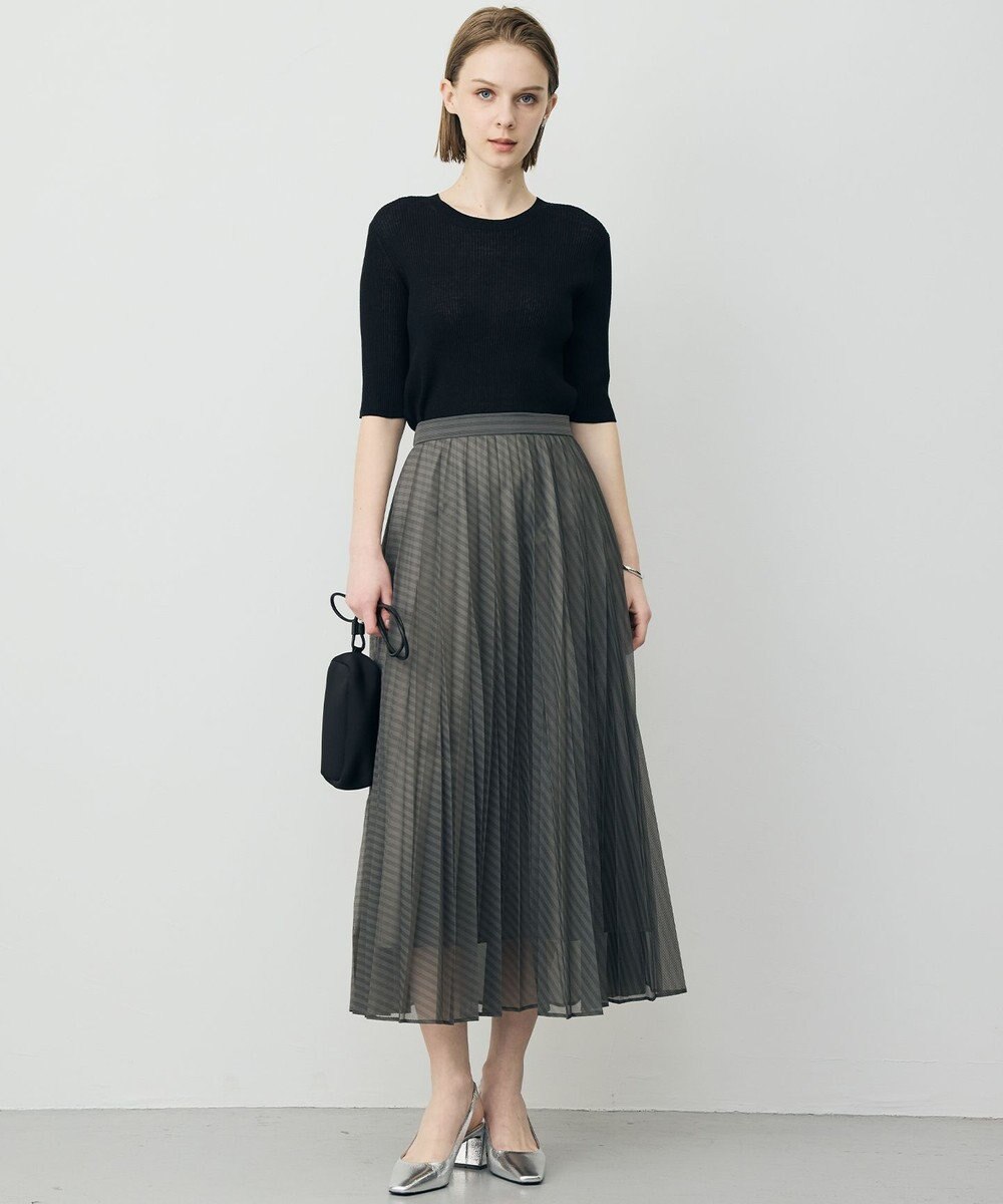 ICB L 【先行予約】 リネンブレンドシアー クルーネックリブニット 