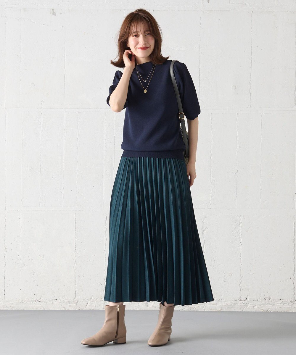 ANY 【マシンウォッシュ】モックネックパフスリーブニット 