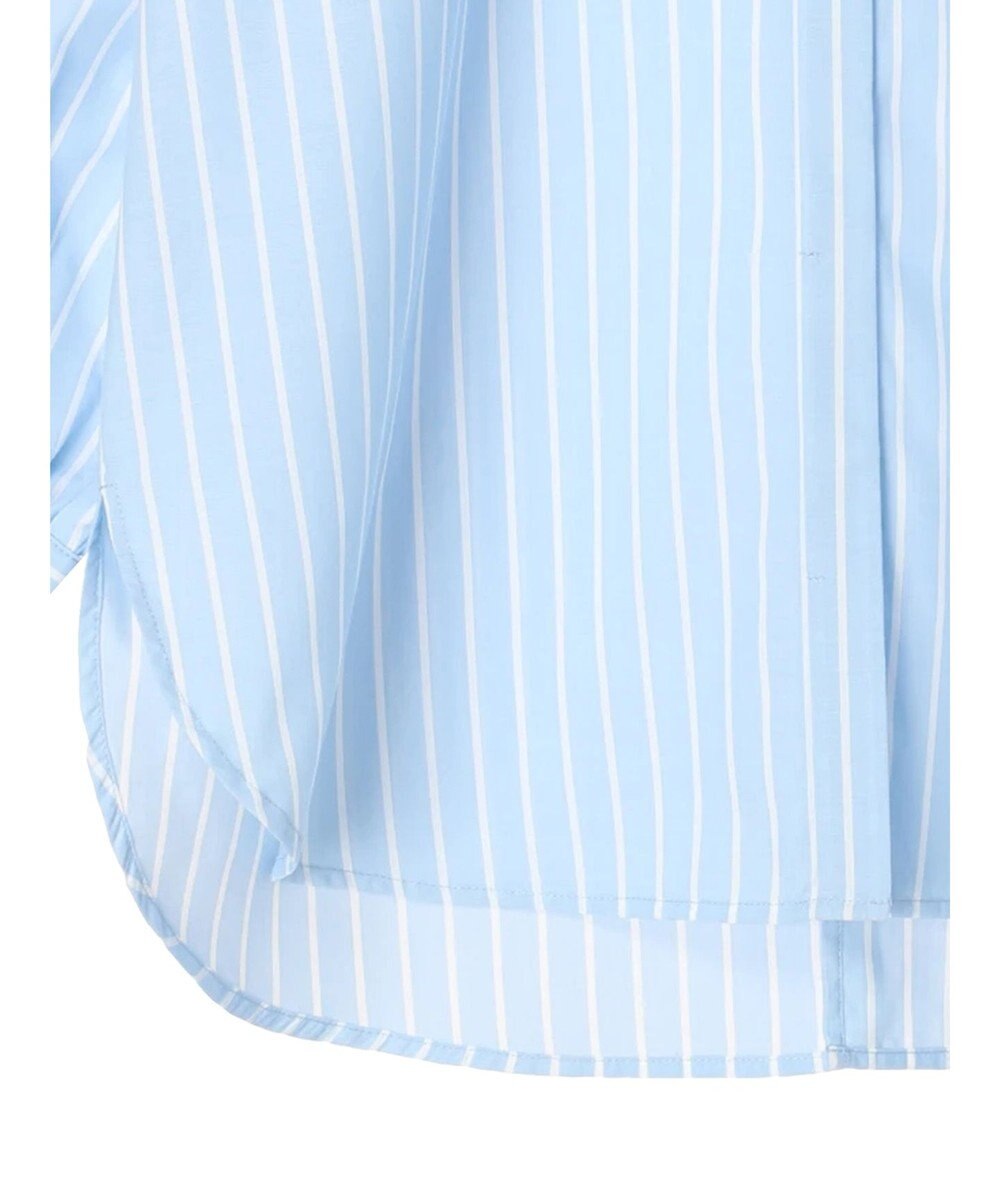 earth music&ecology バンドカラーストライプシャツ 