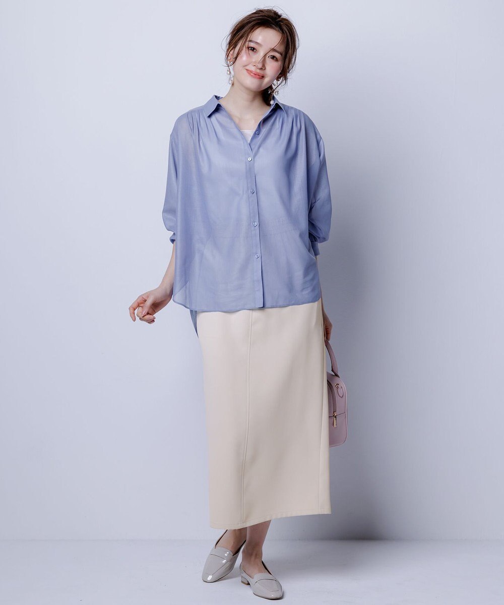 ANY SIS 【洗える】リネンライクシアーローン ブラウス 