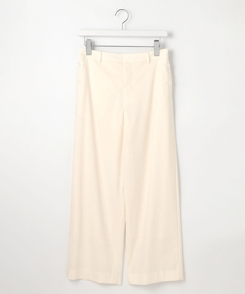 J.PRESS LADIES S 【セットアップ対応・洗える】セルロースリネンストレッチ ワイド パンツ 