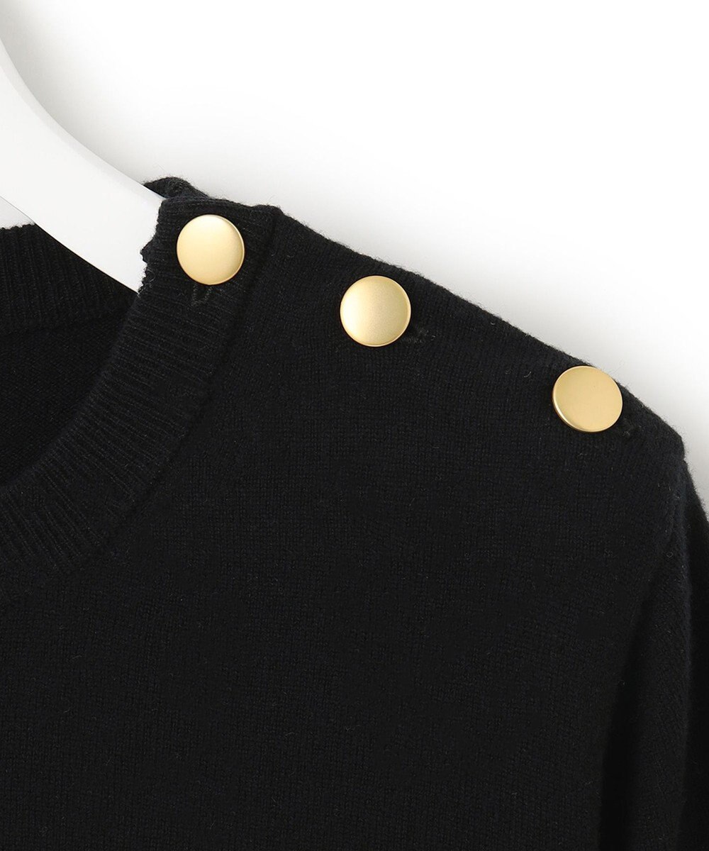 23区 L 【CLASSY.12月号掲載】セミウーステッドウール 肩ボタン ボーダー ニット 